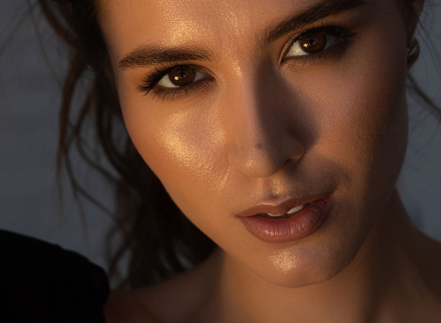 Close-up of a young woman's face.